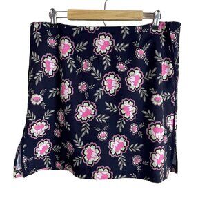 Golftini Go‎ Fish Skort Size 12 Long Blue Pink Green Floral Skirt